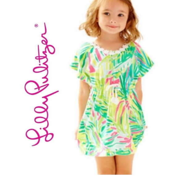 NEW LILLY PULITZER GIRLS TERRY SWIM COVERUP - Picture 1 of 11
